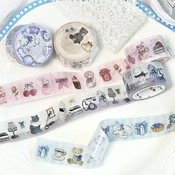 PRE-ORDER MAY! BGM Washi Tape - Marchen Party Holographic Foil - Tea Time - Image 5