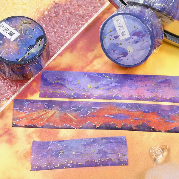 PRE-ORDER MAY! BGM Washi Tape - Sky Illustration - Evening Dusk - Image 3