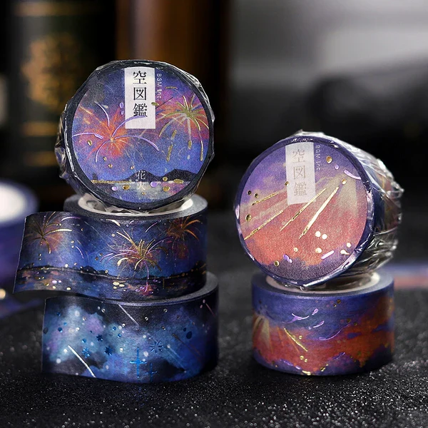 PRE-ORDER MAY! BGM Washi Tape - Sky Illustration - Fireworks - Image 4