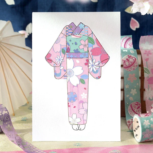 PRE-ORDER MAY! BGM Washi Tape - The Colors of Japanese Dress - Cherry Blossoms - Image 3