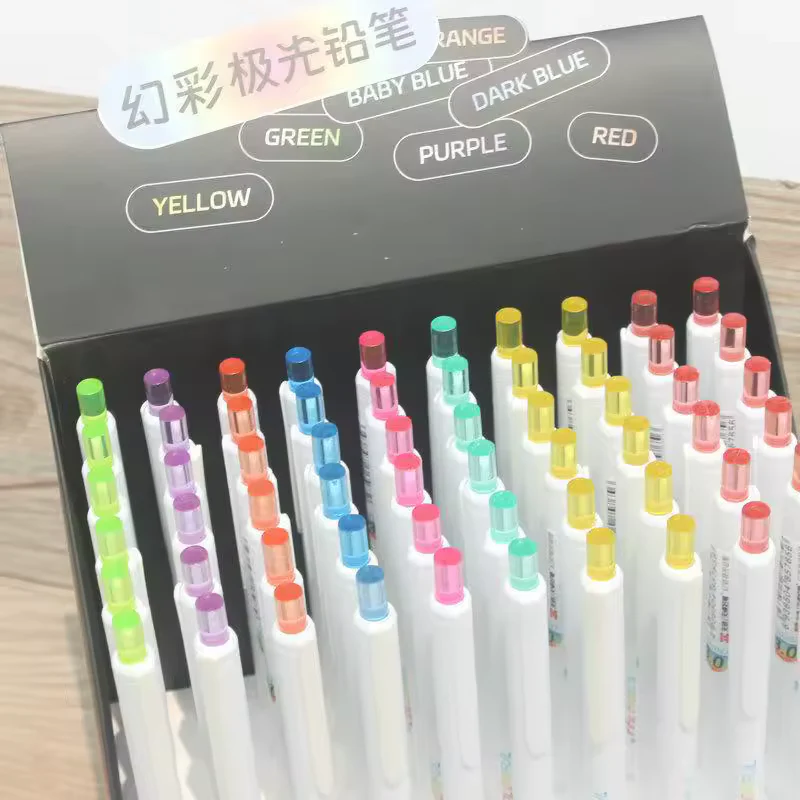 Rainbow Gradient Mechanical Pencil – Multicolor Solid Lead Writing Pencil - Image 5