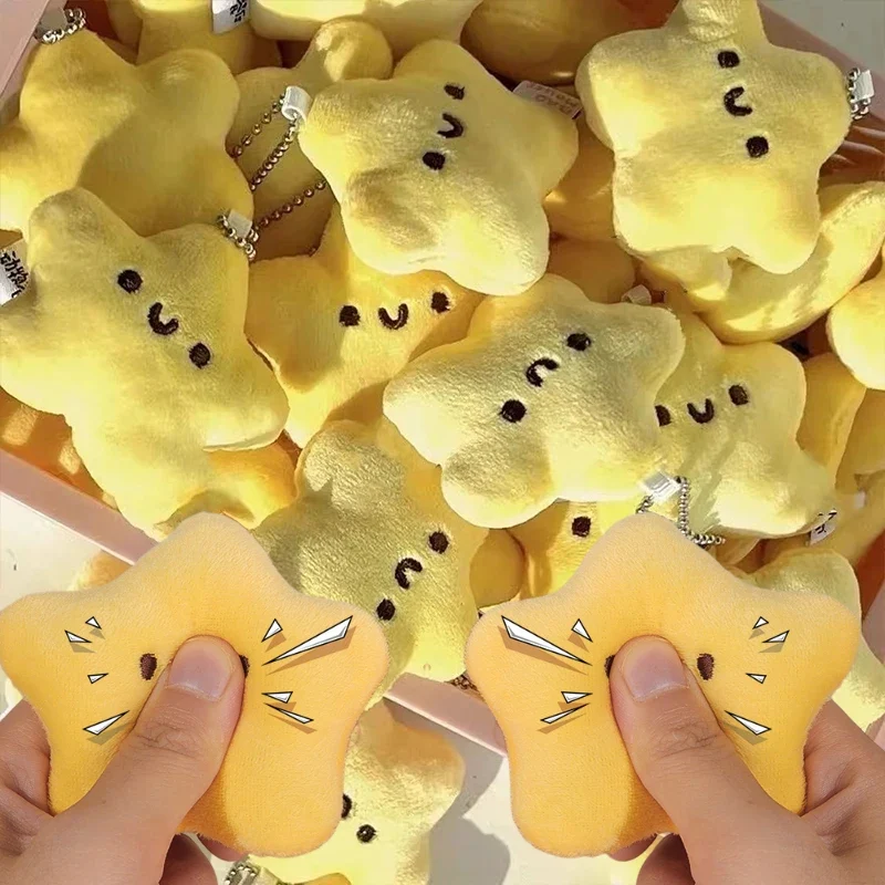 Star Squeaky Plush Keychain - Sunshine Yellow - Image 5
