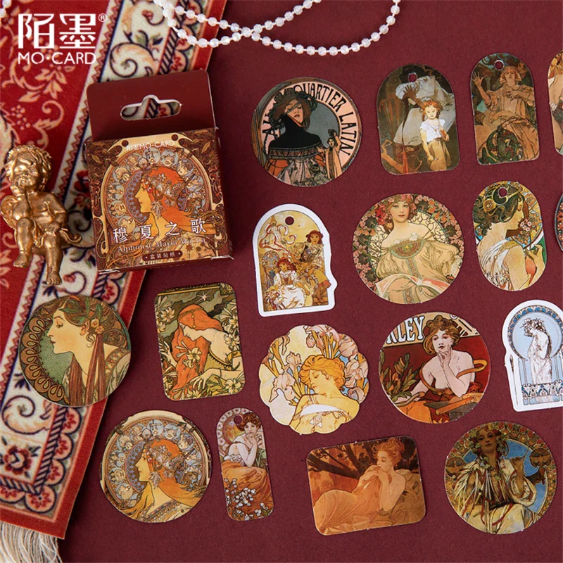 Sticker Box - Alphonse Mucha Art Nouveau - 45 stickers - Image 3