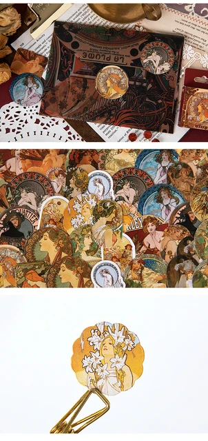 Sticker Box - Alphonse Mucha Art Nouveau - 45 stickers - Image 6
