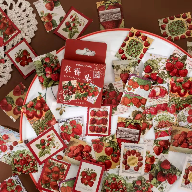 Sticker Box - Vintage Strawberry - 45 Stickers - Image 2