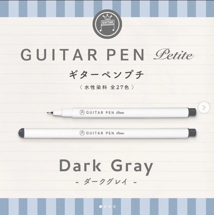 RESTOCK! Teranishi Guitar Pen Petite - Black, Dark Gray & Gray - 0.3mm - Set of 3 - Image 3