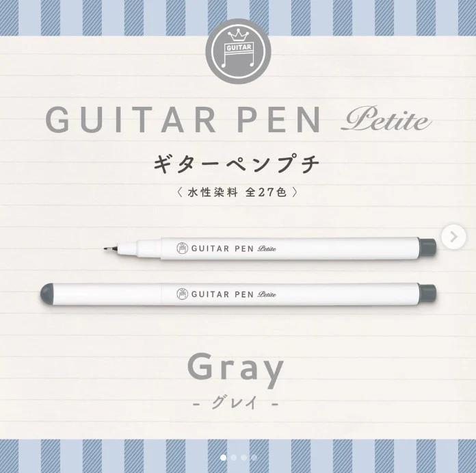 RESTOCK! Teranishi Guitar Pen Petite - Black, Dark Gray & Gray - 0.3mm - Set of 3 - Image 4