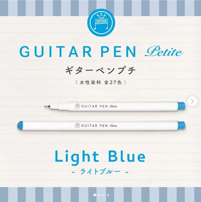 RESTOCK! Teranishi Guitar Pen Petite - Blue, Light Blue & Periwrinkle - 0.3mm - Set of 3 - Image 3