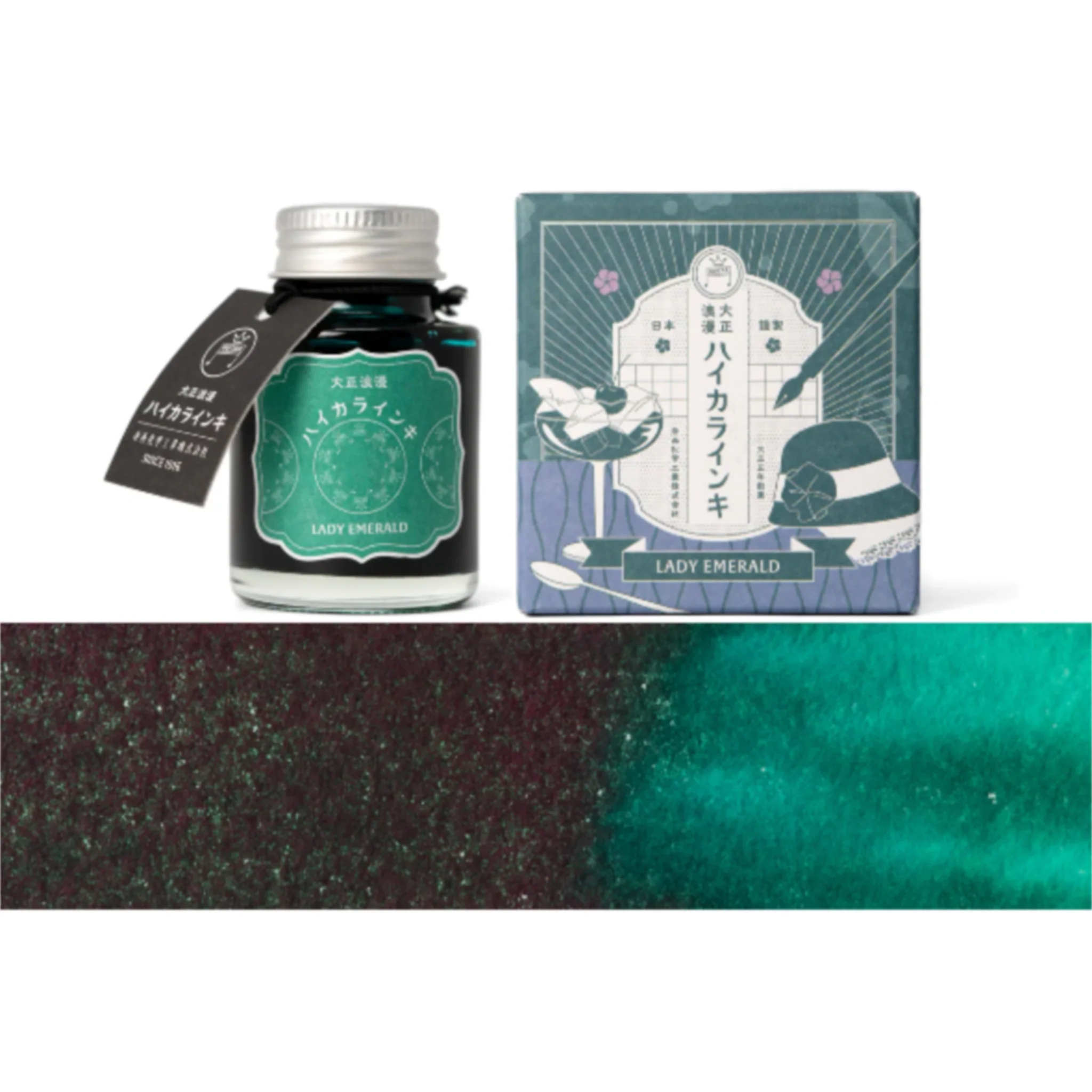 Teranishi Guitar Fountain Pen Ink - Lady Emerald 40ml - Image 4