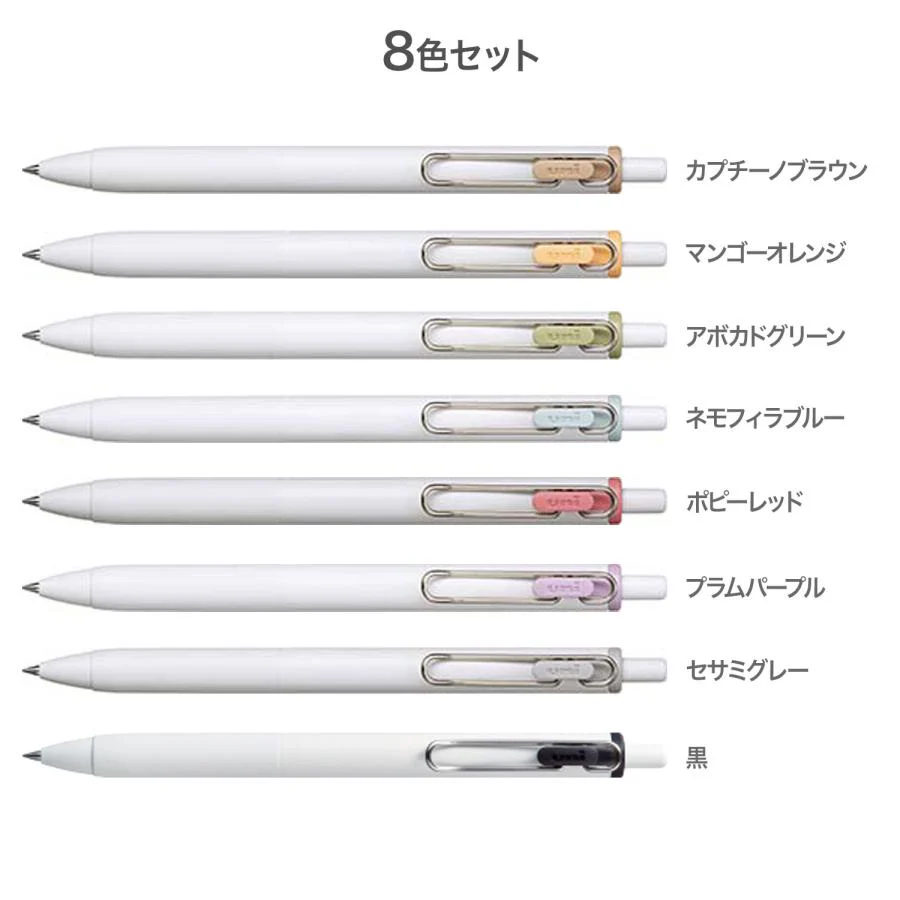 RESTOCK MAY! Uni-ball One Gel Pen - 0.38mm - Fika - Set of 8 - Image 2