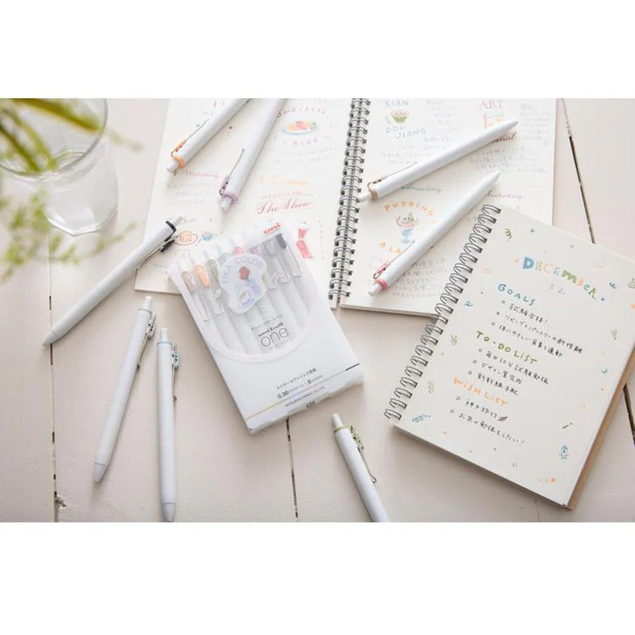RESTOCK MAY! Uni-ball One Gel Pen - 0.38mm - Fika - Set of 8 - Image 4