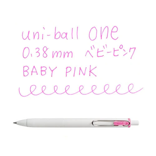 Uni-ball One Gel Pen - 0.38mm - Shimmer Soft Pink - Image 2