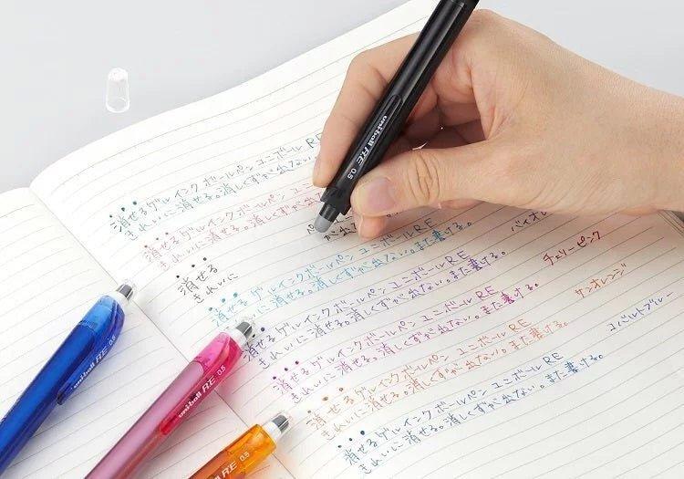 Uni-ball R:E - Erasable Gel Pen - 0.5mm - Rose Red - Image 3