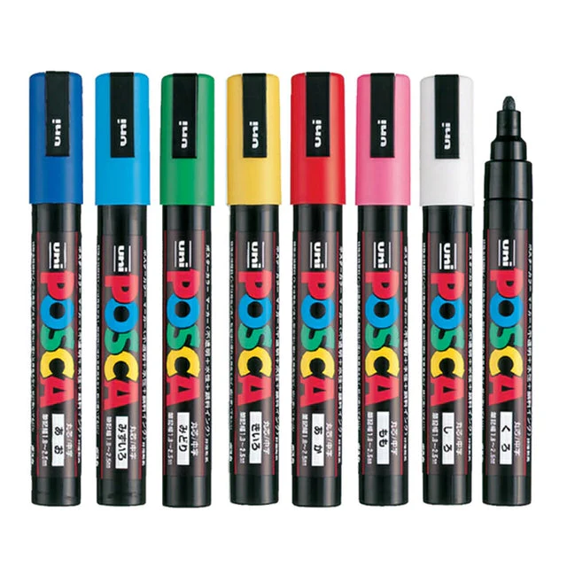 POSCA Acrylic Paint Marker PC-5M Medium Set of 8 Colors - Image 3