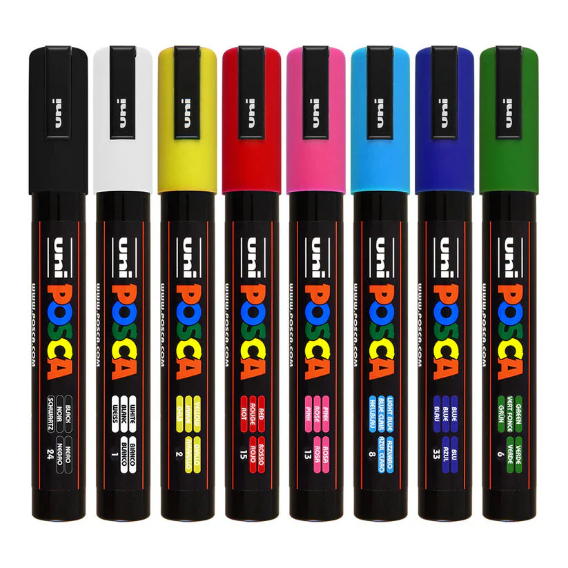 POSCA Acrylic Paint Marker PC-5M Medium Set of 8 Colors - Image 7