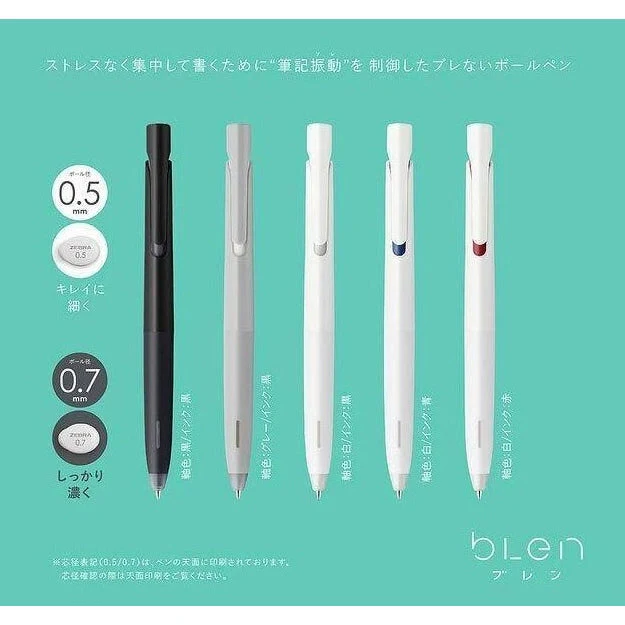 Zebra Blen - Emulsion Ballpoint Pen - 0.7mm - Grey Axis - Image 6