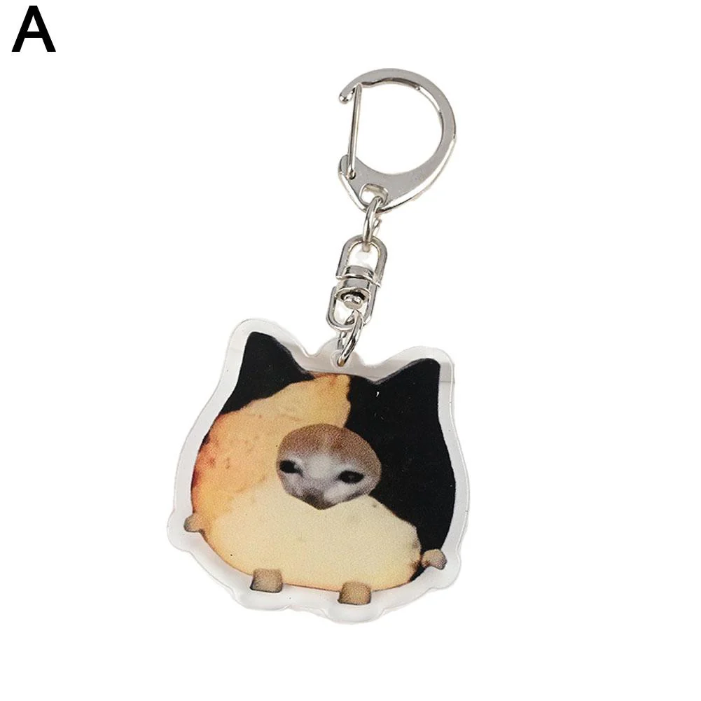 Meme Cat Food Fruit Faced Animal Acrylic Keychains - Image 10