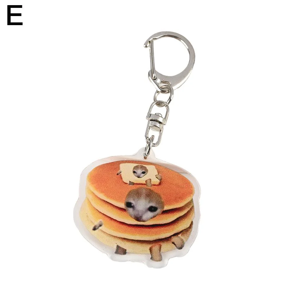 Meme Cat Food Fruit Faced Animal Acrylic Keychains - Image 14