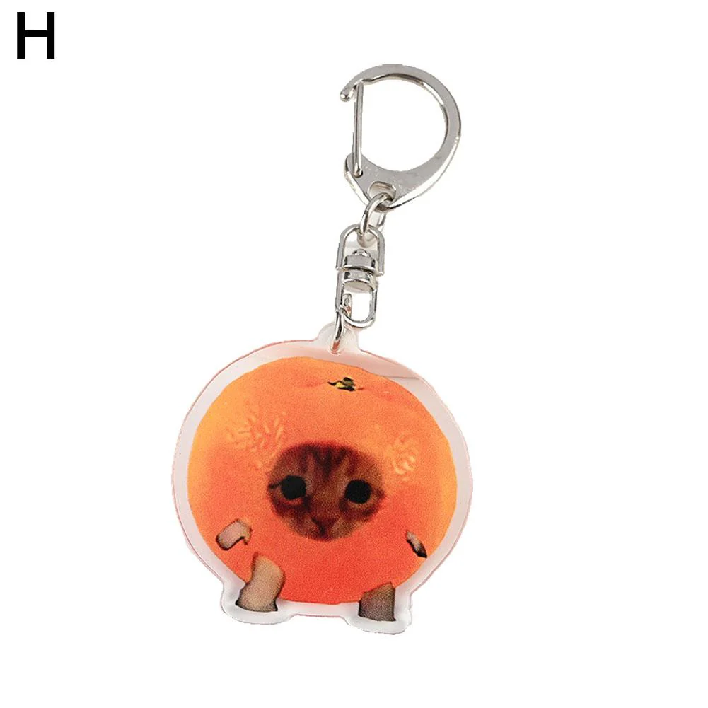 Meme Cat Food Fruit Faced Animal Acrylic Keychains - Image 17