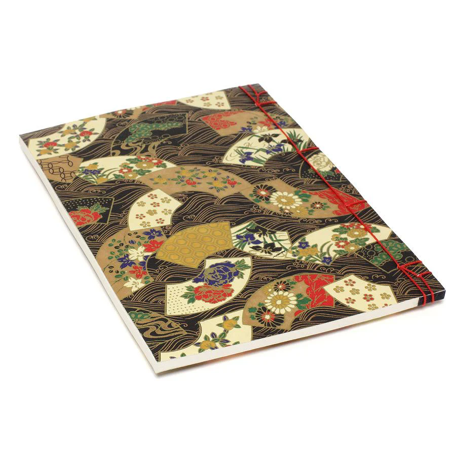 Watoji Traditional Japanese Notebook - Fans, Waves & Seasonal Beauty - Image 4
