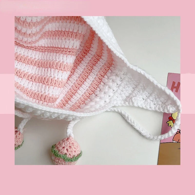 Cat Beanie - Pastel Pink - Strawberry Hat - Image 3