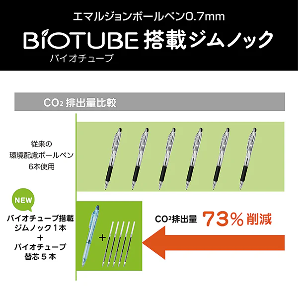 Zebra Biotube Jim Knock Ballpoint Pen -  Ocean blue green - Image 6