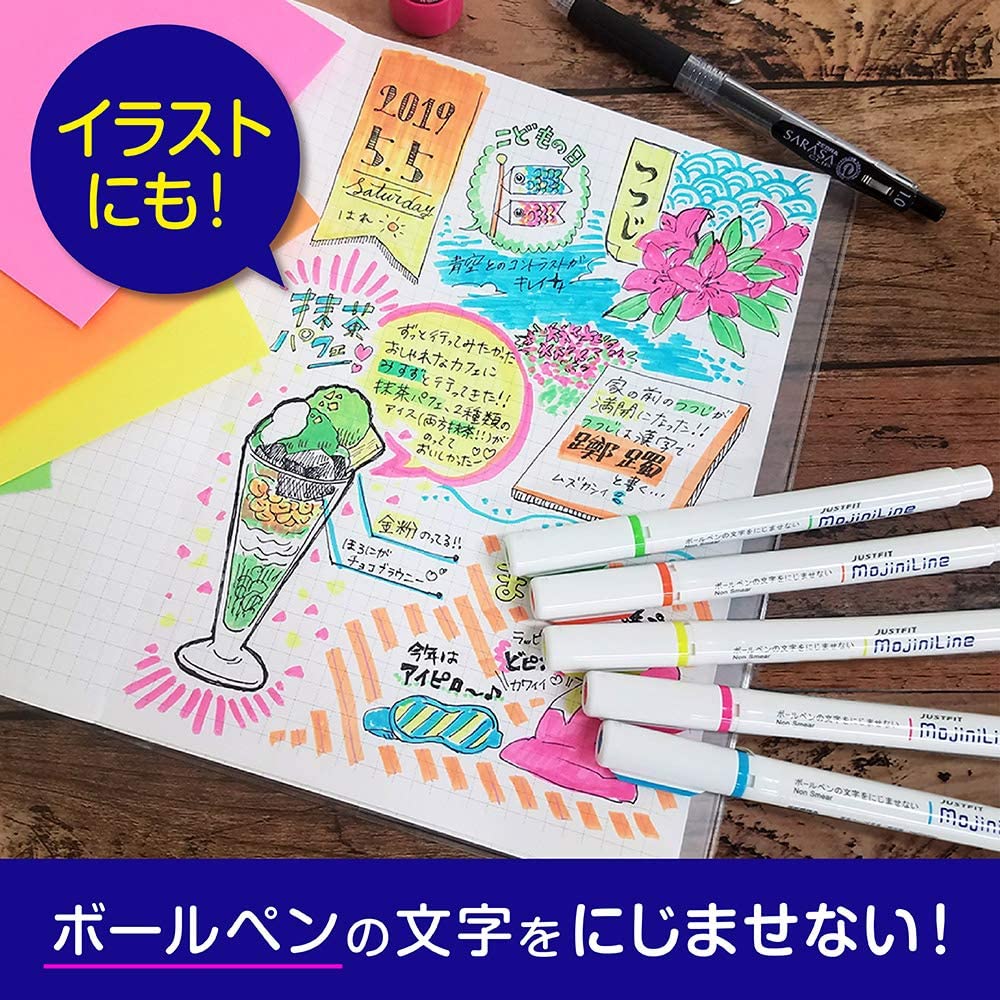 Zebra Just Fit Mojini Line Highlighter Set of 5 - Image 8