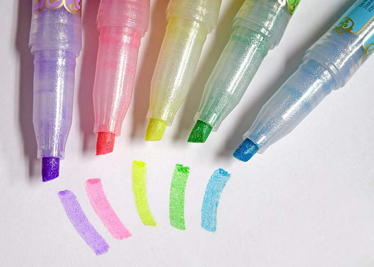 Zebra Kirarich Sparkle Glitter Highlighters Set of 5 - Image 10