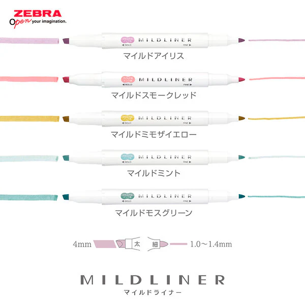 Zebra Mildliner Calm Mild Color - Set of 5 - Image 2