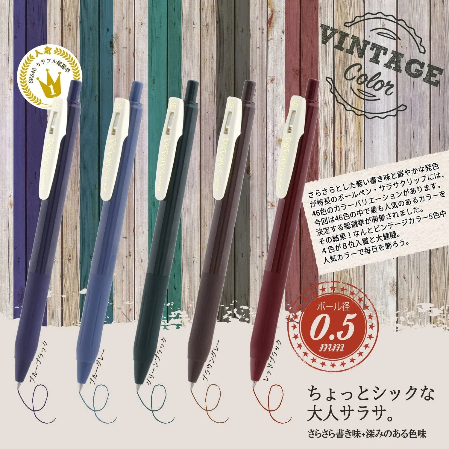 RESTOCK MAY! Zebra Sarasa Clip 0.5mm Vintage - Blue Black - Image 5