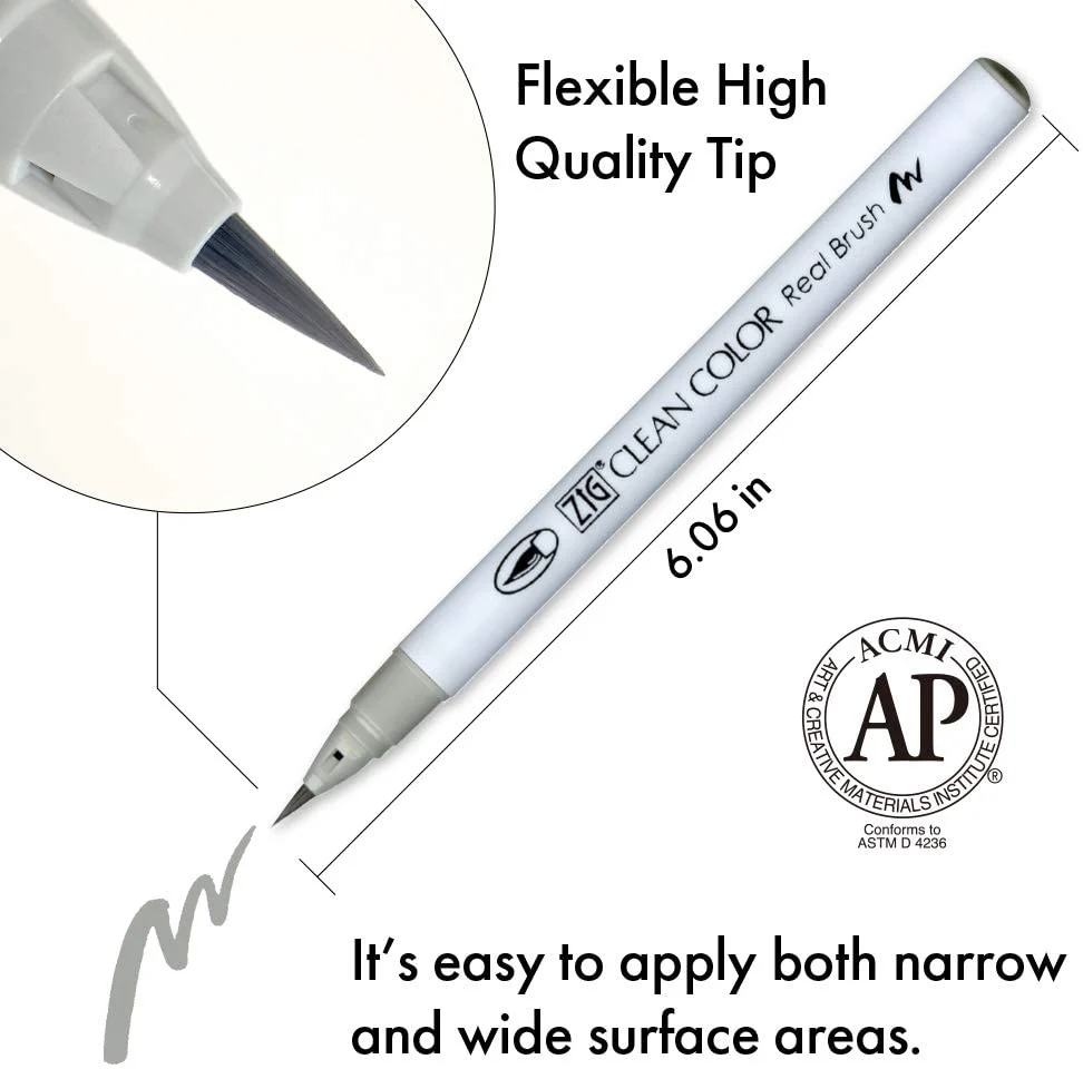 RESTOCK! Kuretake ZIG - Clean Color Real Brush - Cool Grey Set of 6 - Image 6